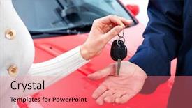  Presentation with automobile - Beautiful slide deck featuring  backdrop and a  colored foreground.