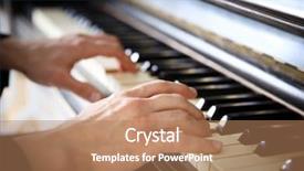  Presentation with classic - Presentation theme consisting of man hands classic piano background and a coral colored foreground