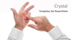  Presentation with counting - Presentation theme having man-hands-counting-gesture-isolated background and a white colored foreground