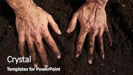  Presentation with orchard - Audience pleasing PPT layouts consisting of man hands dirty on substratum backdrop and a  colored foreground