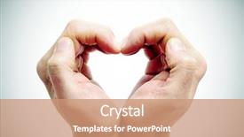  Presentation with heart hands - Theme having man hands forming a heart background and a coral colored foreground