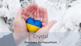  Presentation with hands holding - Presentation theme consisting of man-hands-holding-a-carved background and a light blue colored foreground