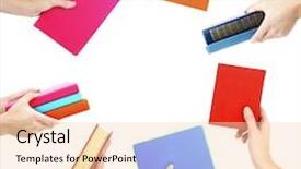  Presentation with couples holding hands - Presentation design enhanced with man hands holding different books background and a  colored foreground