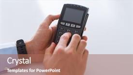  Presentation with pos - Audience pleasing slide deck consisting of man hands holding pos backdrop and a coral colored foreground