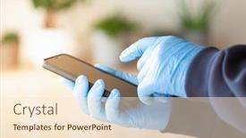  Presentation with germs - Theme consisting of man-hands-in-gloves-using background and a lemonade colored foreground