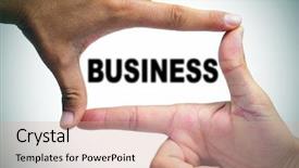  Presentation with frame - Slides consisting of man hands making a frame background and a coral colored foreground