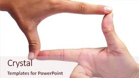  Presentation with frame - Colorful slide deck enhanced with man hands making a frame backdrop and a lemonade colored foreground