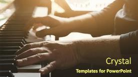  Presentation with piano keyboard - PPT layouts enhanced with man-hands-playing-piano-keyboard background and a tawny brown colored foreground