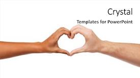  Presentation with heart love - Beautiful slide set featuring man hands showing heart backdrop and a white colored foreground