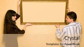 Presentation with picture frame - Audience pleasing presentation consisting of man hang up on wall backdrop and a lemonade colored foreground