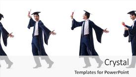  Presentation with graduation - Theme enhanced with man happy with his graduation background and a white colored foreground