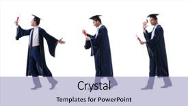  Presentation with graduation - Audience pleasing theme consisting of man happy with his graduation backdrop and a light blue colored foreground