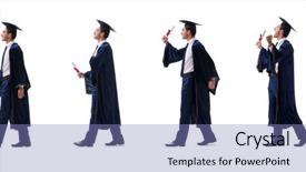  Presentation with graduation - PPT layouts with man happy with his graduation background and a light blue colored foreground