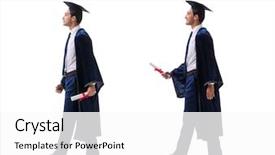  Presentation with memories graduation - Theme consisting of man happy with his graduation background and a white colored foreground