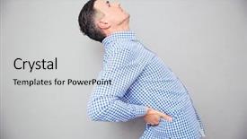  Presentation with kidneys pain or lower back - Presentation design with man having a back pain background and a  colored foreground