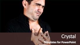  Presentation with heart attack - Audience pleasing PPT theme consisting of man having a very pain backdrop and a tawny brown colored foreground