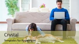  Presentation with allergy - Colorful presentation enhanced with man having allergy from dog backdrop and a yellow colored foreground