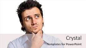  Presentation with leader - Beautiful presentation design featuring man having an idea backdrop and a  colored foreground