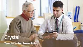  Presentation with chemotherapy - Amazing presentation having man having chemotherapy with doctor backdrop and a coral colored foreground