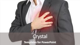  Presentation with chest pain - PPT theme having man having chest pain - heart background and a gray colored foreground