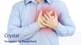  Presentation with chest pain - Audience pleasing presentation theme consisting of man having chest pain - heart backdrop and a sky blue colored foreground