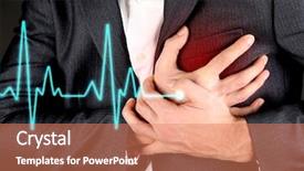  Presentation with chest - Colorful presentation design enhanced with man having chest pain - heart backdrop and a coral colored foreground