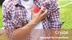  Presentation with chest pain - PPT layouts consisting of man having chest pain - heart background and a coral colored foreground