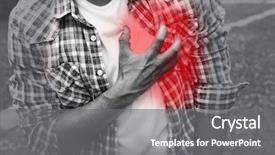  Presentation with chest pain - Presentation design with man having chest pain - heart background and a gray colored foreground
