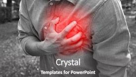  Presentation with chest pain - PPT theme featuring man having chest pain - heart background and a dark gray colored foreground