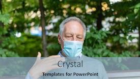  Presentation with difficulty - Presentation design with man-having-difficulty-to-breath background and a light blue colored foreground