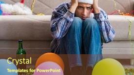  Presentation with christmas party - Audience pleasing PPT layouts consisting of man having hangover after christmas party backdrop and a tawny brown colored foreground