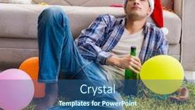  Presentation with christmas party - Presentation enhanced with man-having-hangover-after-christmas background and a ocean colored foreground