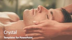  Presentation with spa salon - PPT layouts with man having massage in spa background and a coral colored foreground