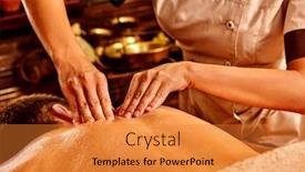  Presentation with ayurveda - Cool new presentation design with man having oil ayurveda spa backdrop and a gold colored foreground