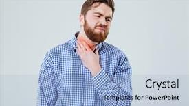  Presentation with sore throat - Amazing presentation design having man having painful sore throat backdrop and a light blue colored foreground
