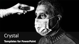  Presentation with black nurse - Presentation featuring man-having-the-fever-measured background and a dark gray colored foreground