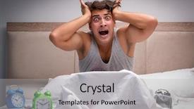  Presentation with children trouble - PPT layouts featuring man having trouble waking up background and a light gray colored foreground