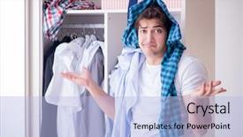  Presentation with dirt dirt texture dirty - Cool new PPT theme with man helpless with dirty clothing backdrop and a light blue colored foreground