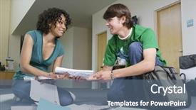  Presentation with helping man mouintain - Slides featuring man helps friend to pick background and a  colored foreground