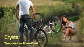  Presentation with tyre - Presentation enhanced with man helps his girlfriend pump background and a tawny brown colored foreground