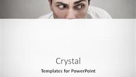  Presentation with cardboard - Audience pleasing slide set consisting of man-hiding-behind-a-white backdrop and a white colored foreground