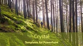  Presentation with trail - Slide deck consisting of man-hiking-bay-the-trail background and a tawny brown colored foreground