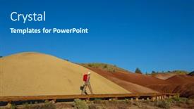  Presentation with fossil - Presentation featuring man-hiking-in-john-day background and a ocean colored foreground