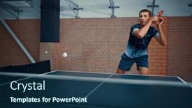  Presentation with table tennis - Presentation enhanced with man-hits-the-ball-table background and a ocean colored foreground