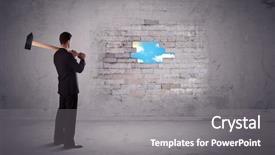  Presentation with brick wall - Amazing presentation theme having man hitting grungy brick wall backdrop and a gray colored foreground