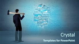  Presentation with brick wall - Amazing slides having man hitting grungy brick wall backdrop and a  colored foreground