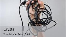  Presentation with cable - Amazing theme having navy supply - man hold with different cable backdrop and a light gray colored foreground