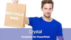  Presentation with man heart attact hand hold - Audience pleasing PPT theme consisting of man hold with shopping bag backdrop and a royal blue colored foreground