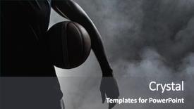  Presentation with basketball - Audience pleasing presentation design consisting of man holding a basketball backdrop and a dark gray colored foreground