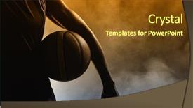  Presentation with basketball - Cool new PPT theme with man holding a basketball backdrop and a tawny brown colored foreground